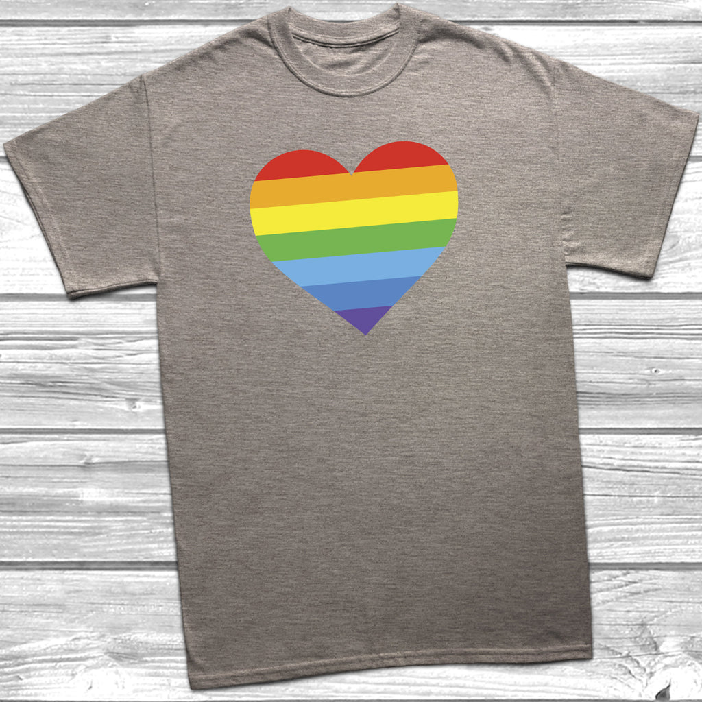 Get trendy with Rainbow Heart Stripes LGBT T-Shirt - T-Shirt available at DizzyKitten. Grab yours for £10.45 today!