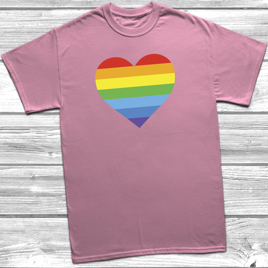 Get trendy with Rainbow Heart Stripes LGBT T-Shirt - T-Shirt available at DizzyKitten. Grab yours for £10.45 today!