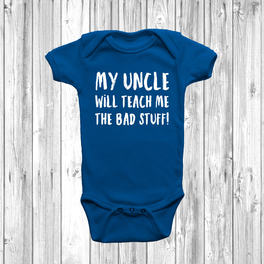 Get trendy with My Uncle Will Teach Me The Bad Stuff Baby Grow - Baby Grow available at DizzyKitten. Grab yours for £10.45 today!