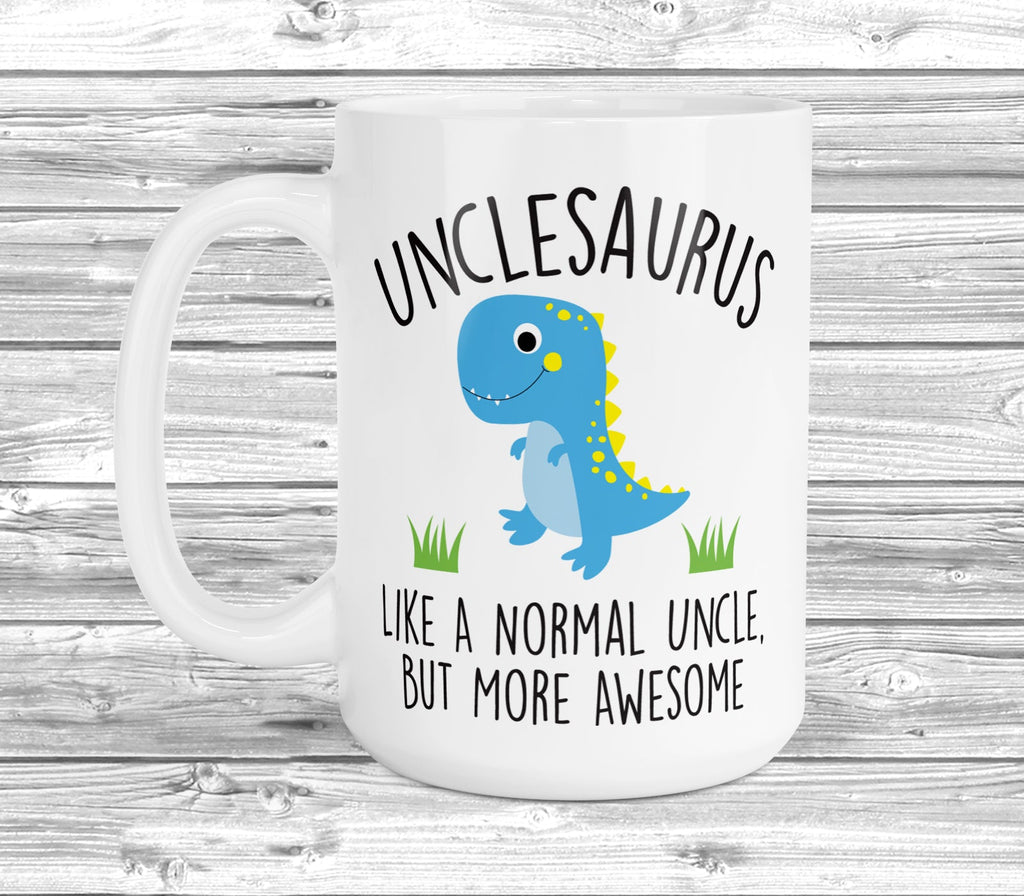 Get trendy with Unclesaurus 11oz / 15oz Mug - Mug available at DizzyKitten. Grab yours for £4.49 today!