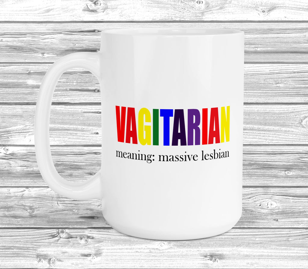 Get trendy with Vagitarian 11oz / 15oz Mug - Mug available at DizzyKitten. Grab yours for £8.99 today!