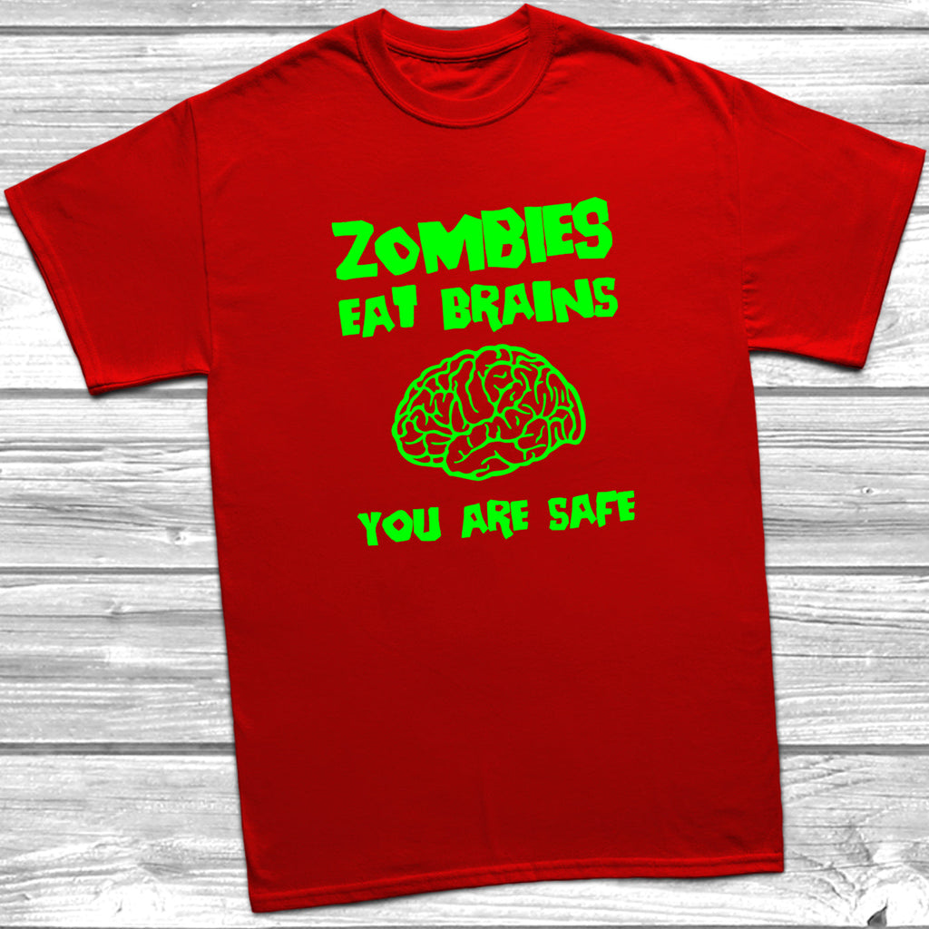 Get trendy with Zombies Eat Brains Adults T-Shirt - T-Shirt available at DizzyKitten. Grab yours for £9.49 today!